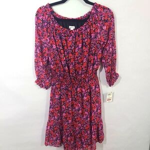 Bar III Dresses Women's Size Large L‎ Off/On Shoulder Floral Dress NWT